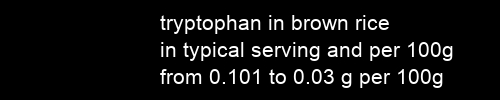 tryptophan in brown rice information and values per serving and 100g